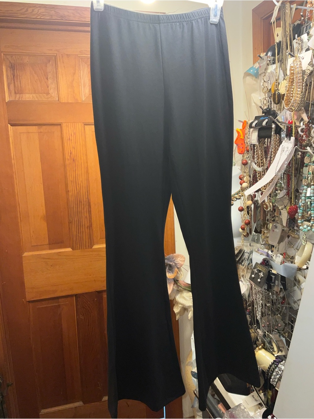 YOGA Pants Women's Black Wide-FLAIR Leg Pull-On YOGA,ATHLETIC  DRESSED Pants NEW